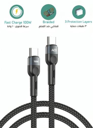 كيبل أفو (AVOO) من Type-C إلى Type-C بقوة 100 واط...