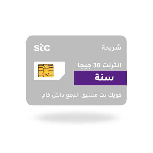 نت 30 قيقا لمدة سنة كاملة