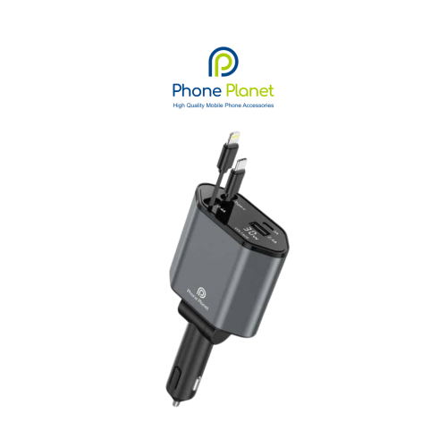 شاحن سيارة 3 في 1 سريع 35W بكابل مدمج من Phone Pla...