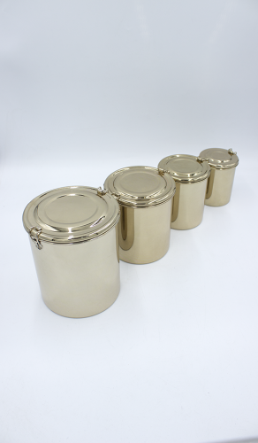 طقم علب بهارات كبس ذهبي