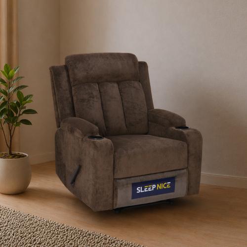 Rest Swivel Rocker Recliner - Dark Brown