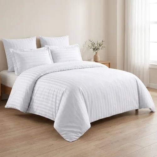 7-piece hotel-style duvet cover set, white cotton