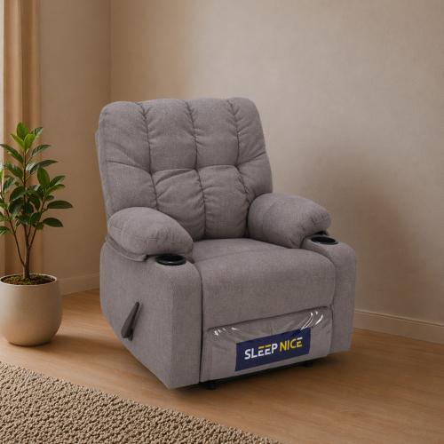 Comfort Swivel Rocker Recliner - Light Gray
