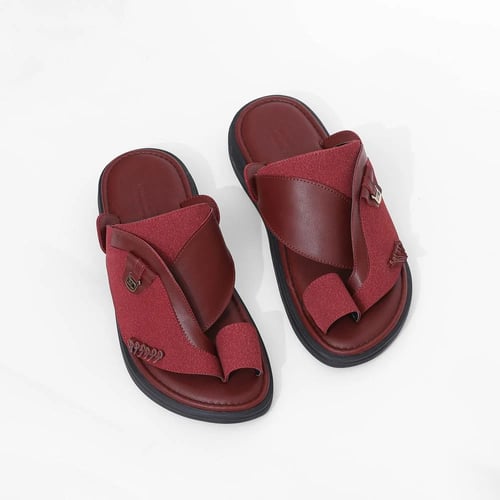 حذاء شرقي ايطالي طبي احمر غامق