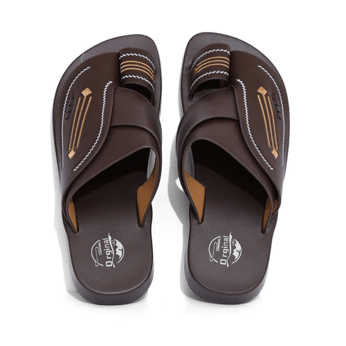 حذاء شرقي طبي مطرز COFFEE - R2006