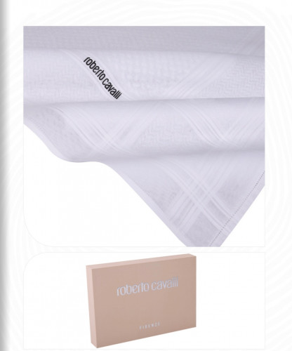 شماغ روبرتو كفالي ابيض ايطالي