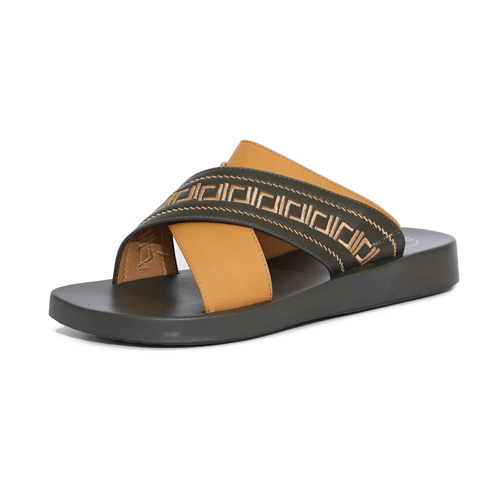 نعال شرقي طبي مطرز CAMEL/GREEN - R2003