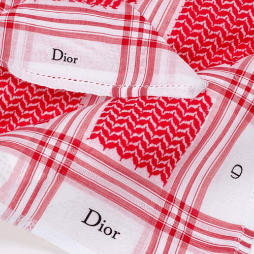 شماغ ديور بلاتيني احمر غامق