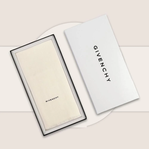 شال كشميري ماركة جيفنشي لون بيج سادة