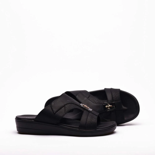 حذاء شرقي طبي جلد أسود H1