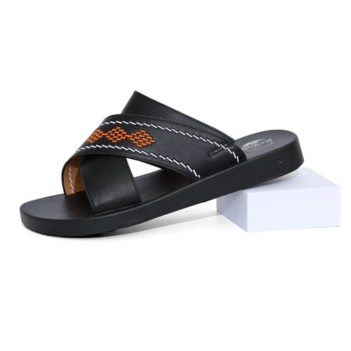 نعال شرقي طبي مطرز BLACK - R2002