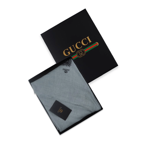 شال كشمري قوتشي فضي تطيرز بني