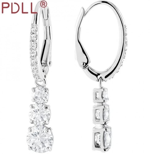 حلق طويل بكرستالات ثلاث