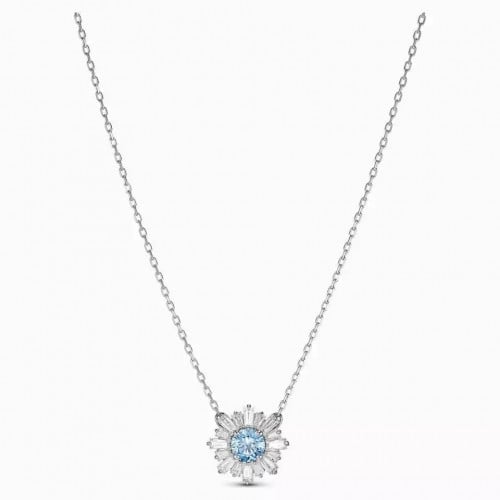 سلسال وحلق ازرق سوارفسكي