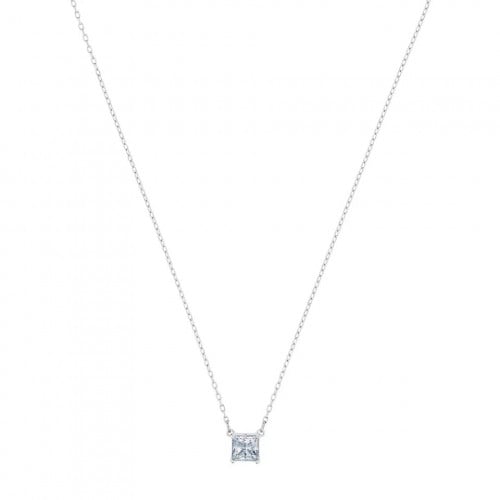 سلسال وحلق بكرستال مربع سوارفسكي