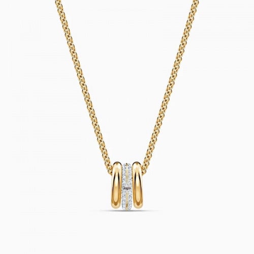 سلسال ذهبي بحلقات دائرية من سوارفسكي