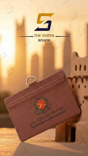 محفظة بطاقة قوات الدفاع الجوي مع تعليقة ذهبي