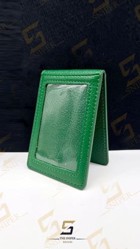 محفظة بطاقة الجوازات طولي أخضر جيب حفر