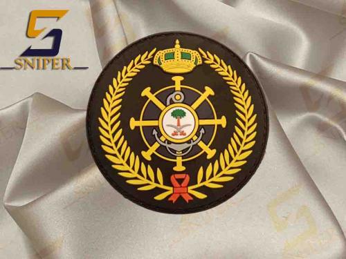 شعار القوات البحرية ربر اسود اصفر مقاس 75x75 mm
