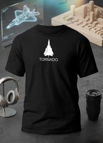 فنيلة اسود TORNADO طباعة ابيض على الصدر