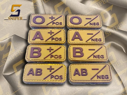 فصيلة دم لون بيج مقاس 25X50 mm