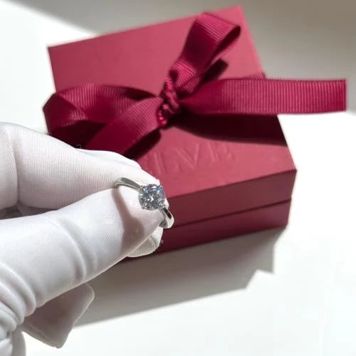 Solitaire Ring - فضي