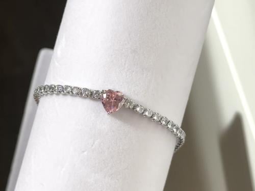 سوارة سيلين - فضي بقلب وردي