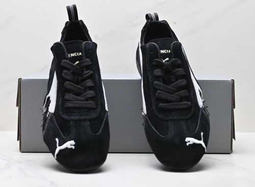 Balenciaga x Speedcat Suede 'Black White'
