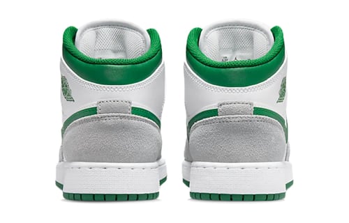 Air Jordan 1 Mid SE GS 'Grey Pine Green