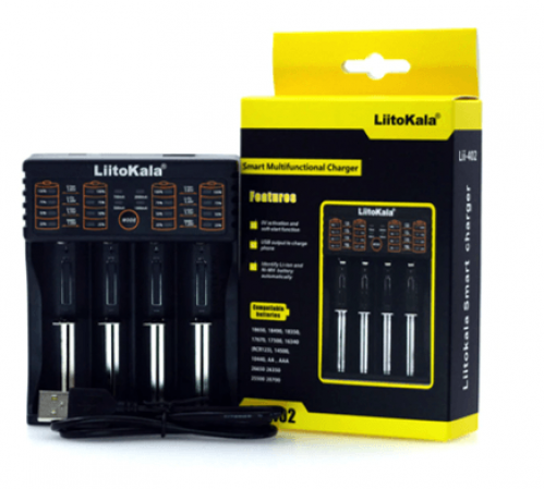 شاحن 4 بطاريات قابلة للشحن مع حاجز منزلق من ليتوكا...