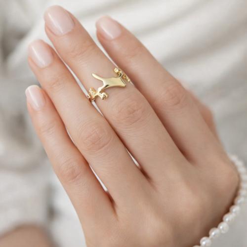 خاتم ناعم نسائي لون ذهبي