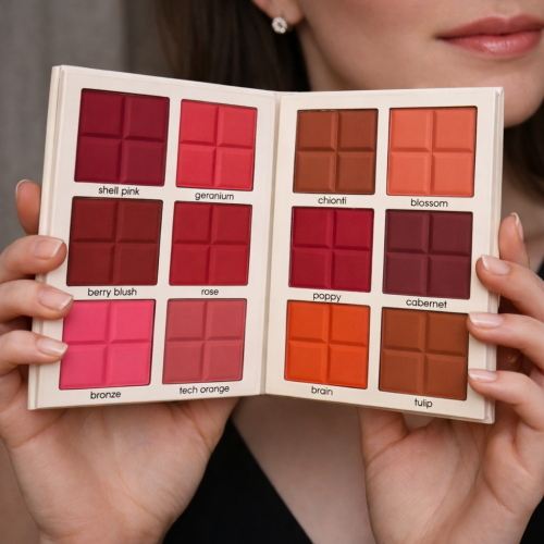 باليت كبير احمر خدود من ريال بيوتي متوهج طبيعي يدو...