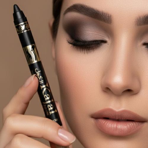 كاجل اسود من فلور بيوتي لون اسود قلم تحديد عيون مق...