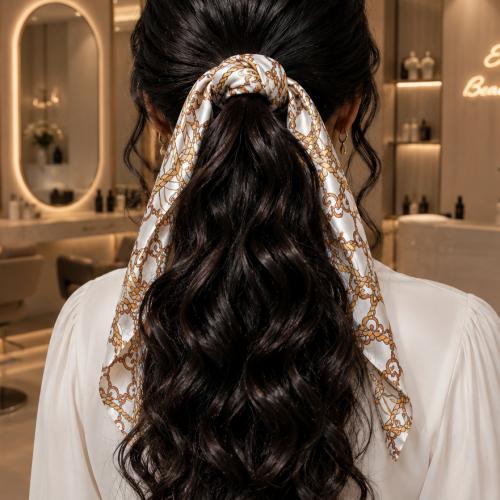 ربطة شعر وشاح ربطات الشعرلون عشوائي هذا مصنوع من ا...
