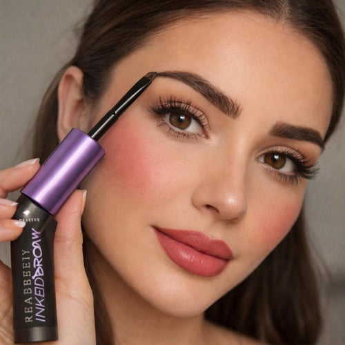 تاتو حواجب بني غامق من ريل بيوتي جل تاتو حواجب قاب...