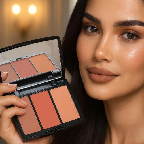 باليت احمر خدود بودر من ريل بيوتي متوهج طبيعي يدوم...