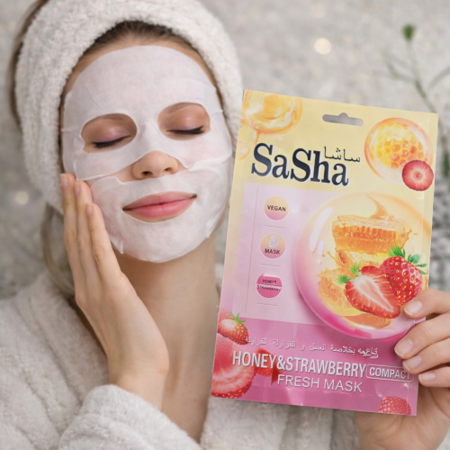 قناع ساشا بالعسل والفراولة – انتعاش وترطيب فوري لل...