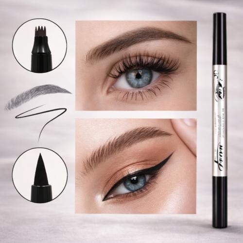2 in 1 Hair Drawing Pen Brown + Black Eyeliner fro...