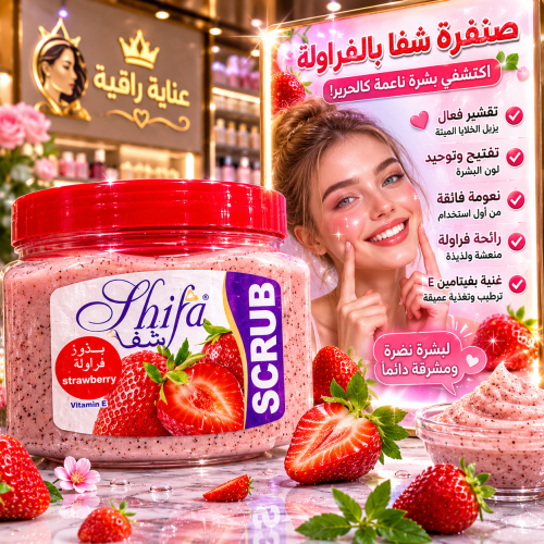 صنفرة ومنظف الوجه الطبيعي بخلاصة الفرولة من شفا 30...