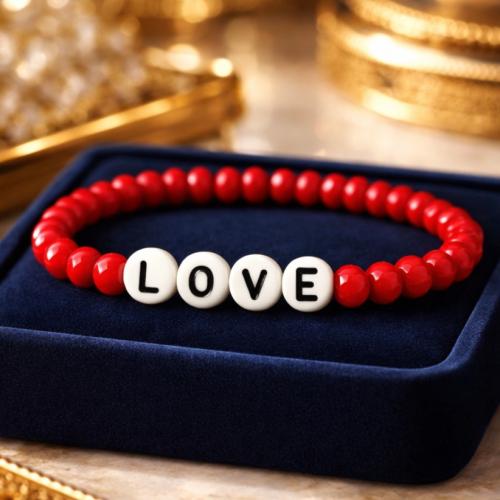 اسوارة LOVE خرز فاخرة اسوارة أنيقة بتصميم ناعم وعص...