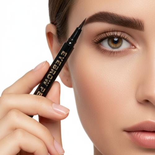 قلم حواجب لون بني غامق من ريال بيوتي قلم تحديد عيو...