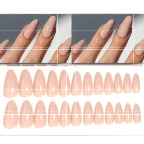 Women's beige nail polish improves the appearance...