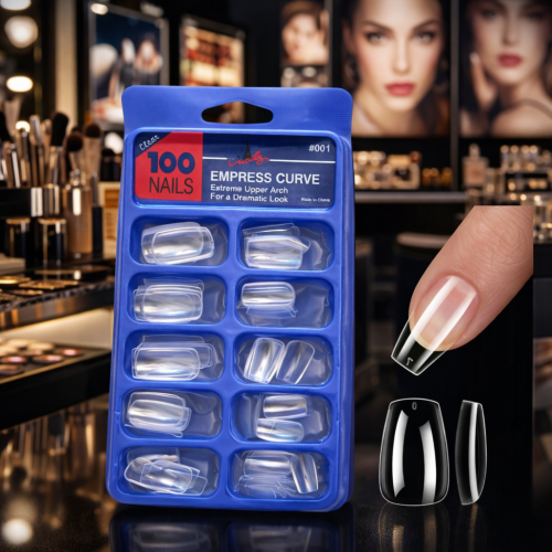 اظافر شفافة 100 قطعة في العلبة أطراف أظافر صناعية...