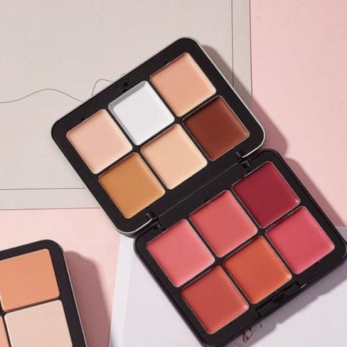 6 الوان كنتور كريمي + 6 الوان حمرة بودر من مكس احت...