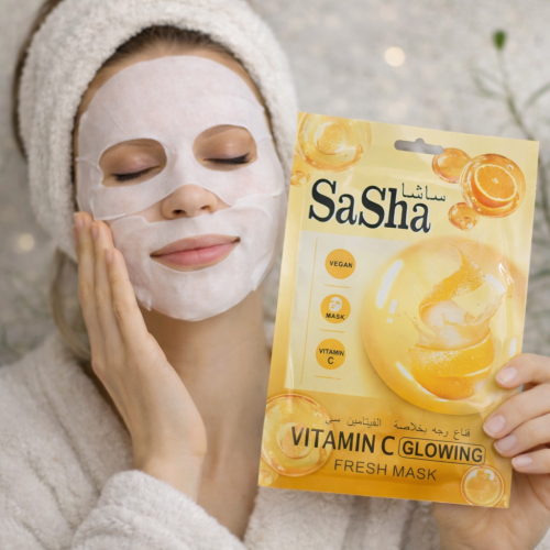 قناع ساشا بفيتامين C – إشراقة ونضارة فورية للبشرة...
