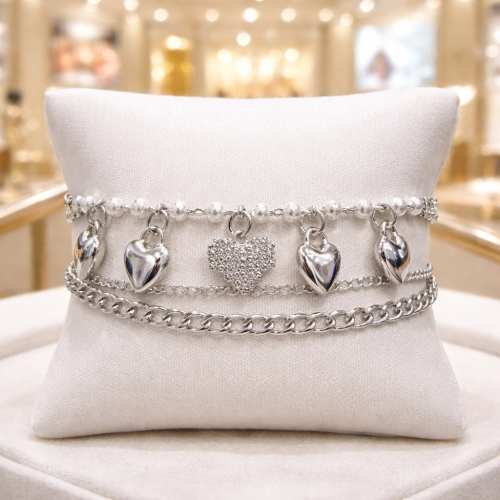 اسواره نسائية لون فضي