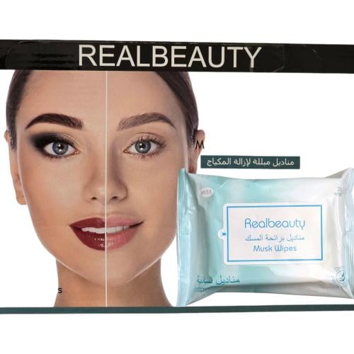 مناديل مبللة برائحة المسك من ريال بيوتي المزيل للم...
