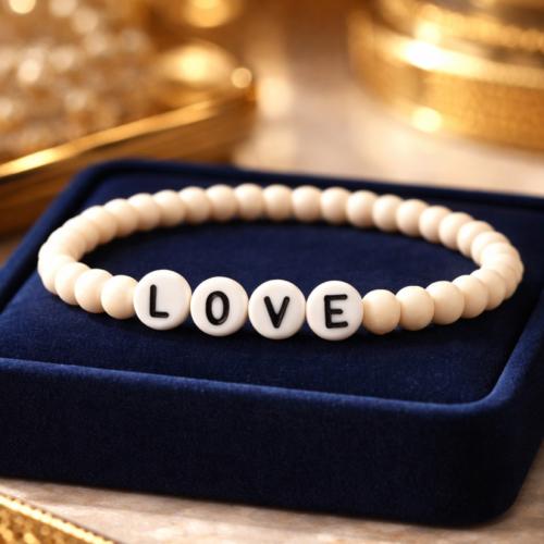 اسوارة LOVE خرز فاخرة اسوارة أنيقة بتصميم ناعم وعص...
