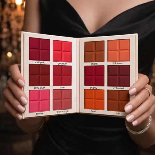 باليت كبير احمر خدود من ريال بيوتي متوهج طبيعي يدو...