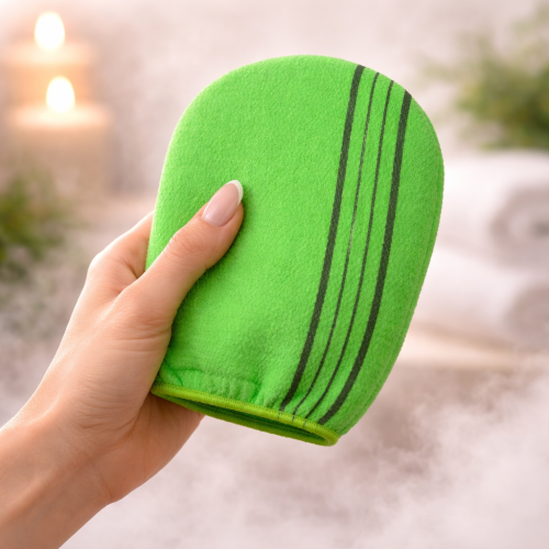 ليفة التقشير الممتازة لون عشوائي قفازات تقشير للجس...